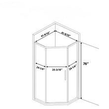 Load image into Gallery viewer, Diamond Shaped Corner Shower Door, Inward Sliding, Stainless Steel Frame