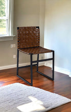 Load image into Gallery viewer, 33.25" Faux Leather Side Chair - Brown / Black