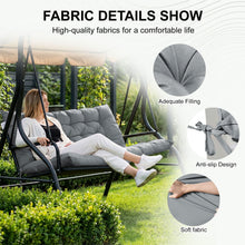 Load image into Gallery viewer, 3 Seater Outdoor Porch Swing Cushion With Backrest
