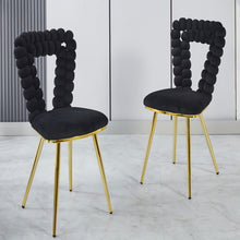 Load image into Gallery viewer, Modern Chair With Iron Tube Legs, Soft Cushions And Comfortable Backrest, Suitable For Dining Room, Living Room, Cafe, Hairball Back