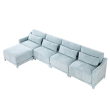 Load image into Gallery viewer, Stylish Sofa With Ottoman And Lumbar Pillows, Ergonomic Design