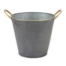 Load image into Gallery viewer, Geometric Round Pot Planters (Set of 3) - Gold / Gray