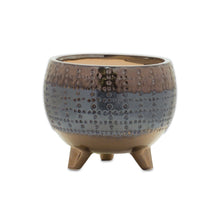 Load image into Gallery viewer, Round Pot Planter - Blue / Clay