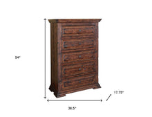 Load image into Gallery viewer, Solid Wood Five Drawer Chest - Chocolate
