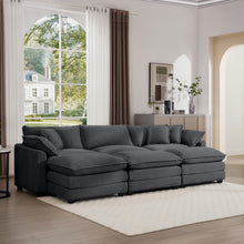 Load image into Gallery viewer, Modern Oversized Modular Cushion Sofa With Ottoman, Low Back, Deep Seating Sofa Set