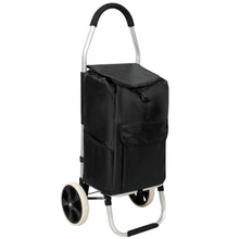 Load image into Gallery viewer, Foldable Shopping Trolley With Wheels And Removable Waterproof Bag - Black