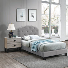 Load image into Gallery viewer, Button Tufted Bed With Nailhead Trim