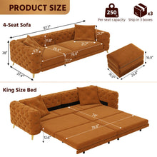 Load image into Gallery viewer, 3 In 1 Convertible Sleeper, Deep Seat Pull Out Sofa Bed, Button Tufted