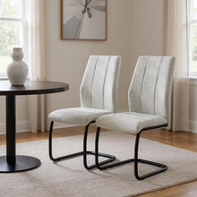 Load image into Gallery viewer, Upholstered Polyester Dining Side Chairs (Set of 2) - Gray / Black