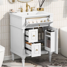 Load image into Gallery viewer, Freestanding Bathroom Vanity With Sink, Adjustable Shelf & Flip Drawer