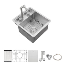 Load image into Gallery viewer, Modern Undermount Bar Sink With Folding Faucet