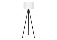 Load image into Gallery viewer, Floor Lamp With Cream Drum Shade - Matte Black