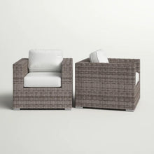 Load image into Gallery viewer, Grade - Club Patio Chair With Sunbrella Cushions (Set of 2) - Gray Mix / White
