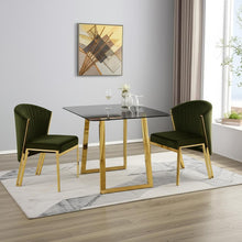 Load image into Gallery viewer, Upholstered Velvet Steel Wing Back Dining Side Chairs (Set of 2) - Green