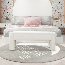 Load image into Gallery viewer, Hugo - Oval Fully Upholstered Bench - Milk Cream White