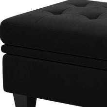 Load image into Gallery viewer, Velvet Tufted Storage Ottoman (714389) - Black