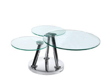 Load image into Gallery viewer, 32" Glass And Metal Round Floor Shelf Coffee Table - Clear And Silver