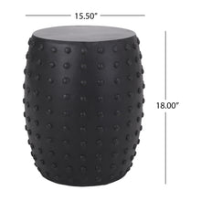 Load image into Gallery viewer, Outdoor End Table With Outstanding Studded Design - Matte Black