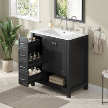 Load image into Gallery viewer, Bathroom Vanity With Sink Top, Bathroom Vanity Cabinet With 2 Doors And 2 Drawers, Open Shelf