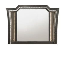 Load image into Gallery viewer, 38" Lighted Abstract Framed Mounted Dresser Mirror - Gunmetal