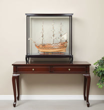 Load image into Gallery viewer, HMS Victory Boat Tabletop Sculpture With Case - Black / Light Brown