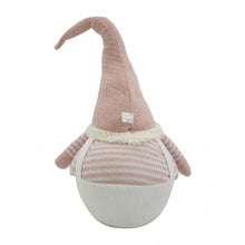 Load image into Gallery viewer, Fabric Christmas Standing Gnome Tabletop Sculpture (399337) - Pink / White