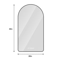 Load image into Gallery viewer, Modern Arched LED Bathroom Mirror With Time And Temperature Display, Anti Fog, Dimmable Light - Black