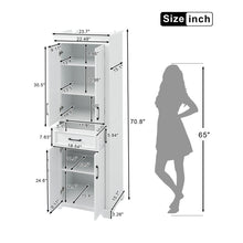 Load image into Gallery viewer, Freestanding Bathroom Vanity, Elegant Design With 4 Doors & 1 Drawer, Adjustable Shelves, Damping Hinges - White