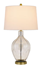 Load image into Gallery viewer, Metal Table Lamp With Drum Shade - Clear Off-White
