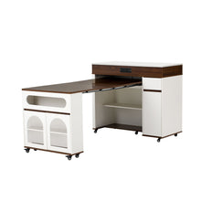 Load image into Gallery viewer, Extendable Dining Table With Folding Top, Rolling Kitchen Island With Drawers And Power Outlet