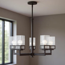 Load image into Gallery viewer, 29" Five Light Dimmable Chandelier With Shades - Bronze
