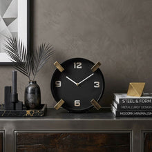 Load image into Gallery viewer, Stainless Table Clock - Black