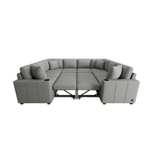 Load image into Gallery viewer, Modern U-Shaped Sectional Sofa Convertible Pull-Out Sofa Bed With USB Ports And Cup Holders
