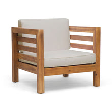 Load image into Gallery viewer, Outdoor Acacia Wood Patio Chair With Fabric Cushion