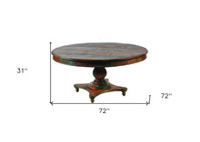 Load image into Gallery viewer, 72" Rounded Solid Wood Dining Table - Brown