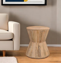 Load image into Gallery viewer, 18" Wood And Wood Solid Wood Round End Table - Brown
