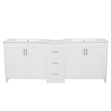 Load image into Gallery viewer, Double Sink Bathroom Vanity With Quartz Countertop