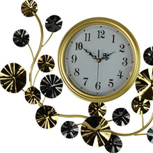 Load image into Gallery viewer, Silent Analog Floral Novelty Wall Clock (626362) - Gold / Silver / White