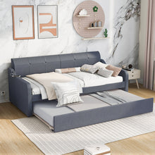 Load image into Gallery viewer, Upholstered Daybed With Trundle And USB Charging