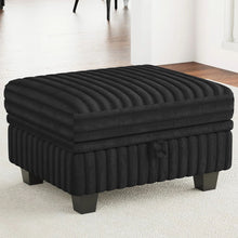 Load image into Gallery viewer, Faux Fur Storage Ottoman - Black