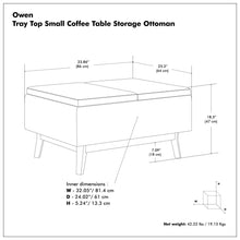 Load image into Gallery viewer, Owen - Tray Top Small Coffee Table Upholstered Storage Ottoman