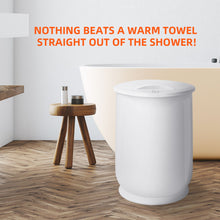 Load image into Gallery viewer, Luxury Bucket Towel Warmers, Large Towel Warmers For The Bathroom, Fits Up To 2 Oversized Towels - White