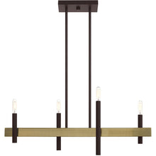 Load image into Gallery viewer, 24" Four Light Dimmable Chandelier With Shades - Bronze