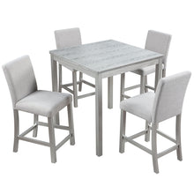 Load image into Gallery viewer, 5 Piece Counter Height Table Set, Square Table And 4 Upholstered Chairs