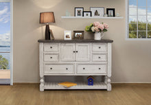 Load image into Gallery viewer, Solid Wood Six Drawer Triple Dresser - Gray / Ivory