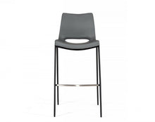 Load image into Gallery viewer, Faux Leather And Stainless Steel Bar Height Bar Chairs (Set of 2) - Gray / Black