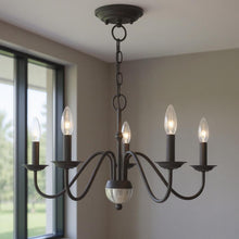 Load image into Gallery viewer, 13" Five Light Dimmable Chandelier With Shades - Black