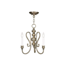 Load image into Gallery viewer, Three Light Metal Dimmable Chandelier With Shades - Antiqued Brass