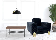 Load image into Gallery viewer, Velvet Solid Color Arm Chair - Black / Gold