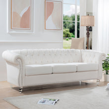 Load image into Gallery viewer, Rolled Arm Chesterfield 3 Seater Sofa